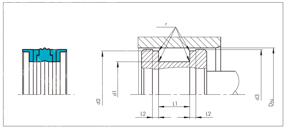 Уплотнение поршня DAS 130-105-25,4/6,35 (DAS 130 105/1)