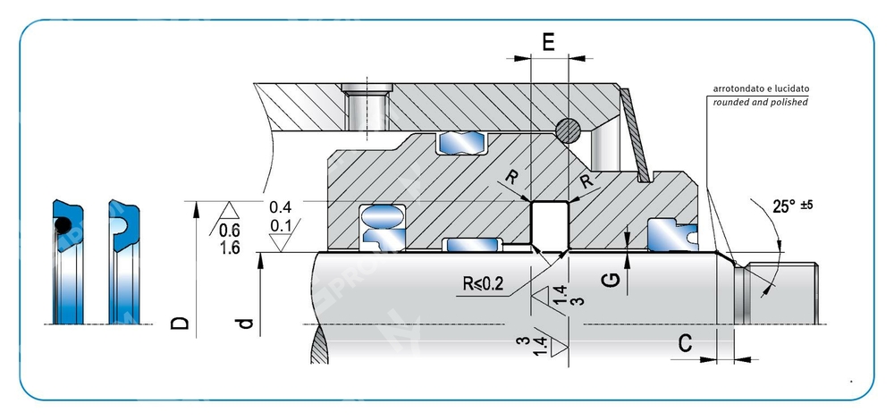 Уплотнения штока RSO 18-25,5-3,2 (RSO 0180 0255 032 C0)