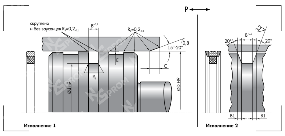 Уплотнение поршня P6-140 (140-121,1-8,1)