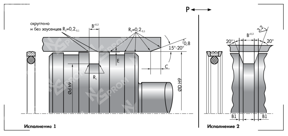 Уплотнение поршня P60-050 (50-39-4,2)