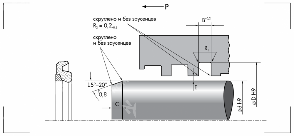 Буфферное уплотнение RB-100 (100-115,1-6,3)