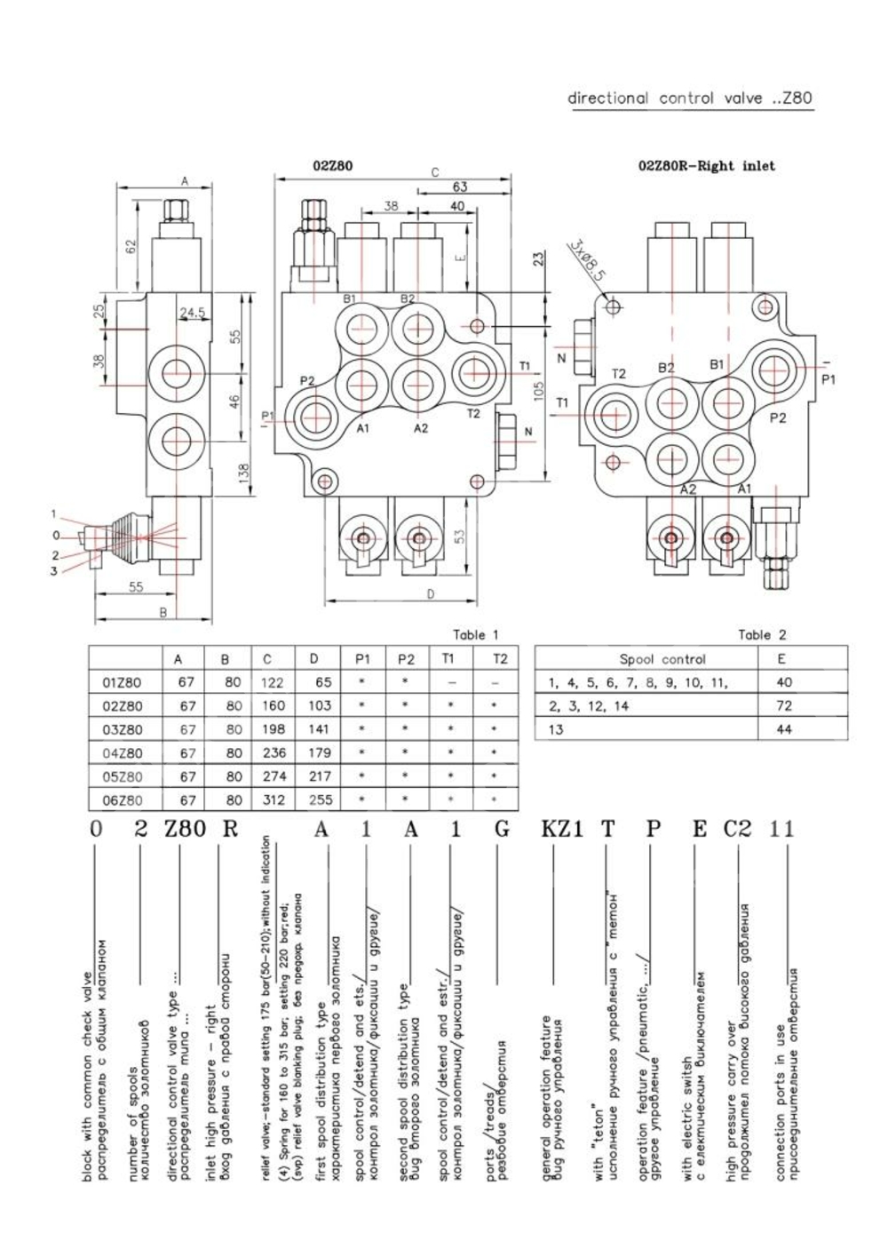 Гидрораспределитель 6Z80-1A1A1A1A8A8A8 GKZ1