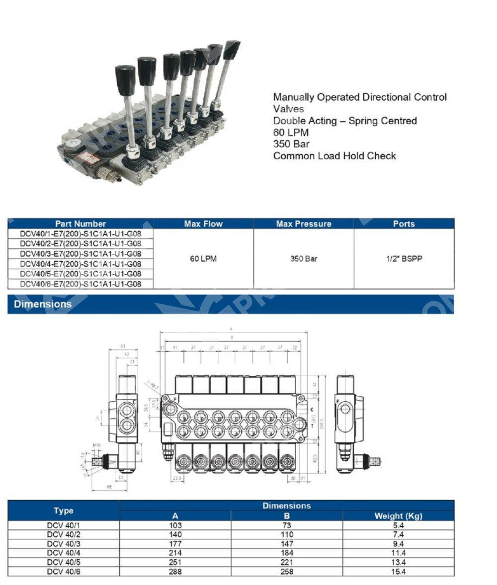 Гидрораспределитель DCV40/4(200)-4OW-G1/2