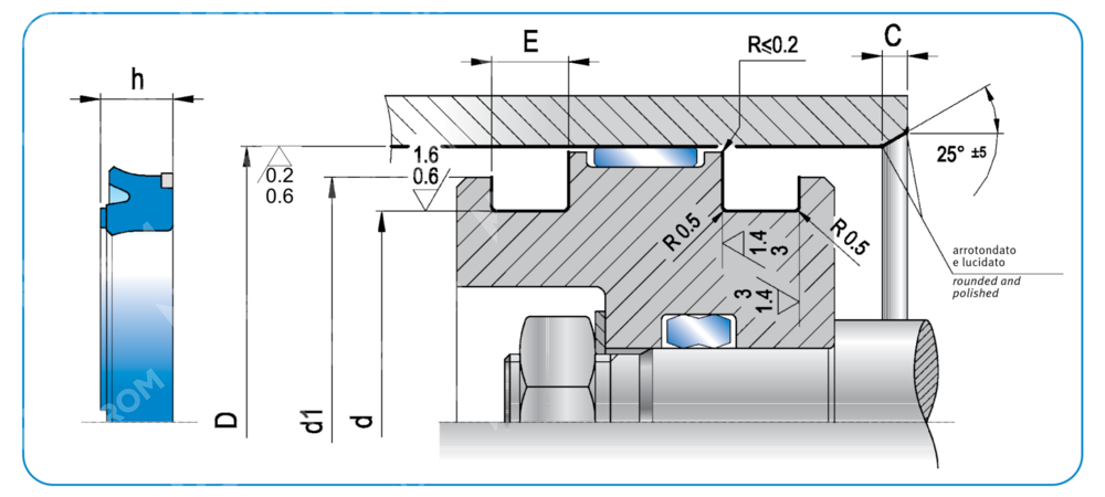 Манжета PAE 25-40-9,3/9,5 (PAE 0400 0250 093 CR)