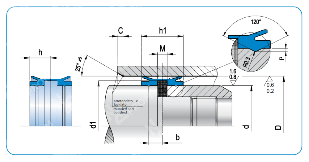 Уплотнение поршня MPS 8-4-4/12 (MPS 0080 0040 040 120 B0)