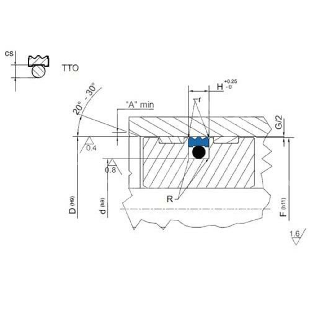 Уплотнение поршня TTO 35 (35-27,5-3,2)