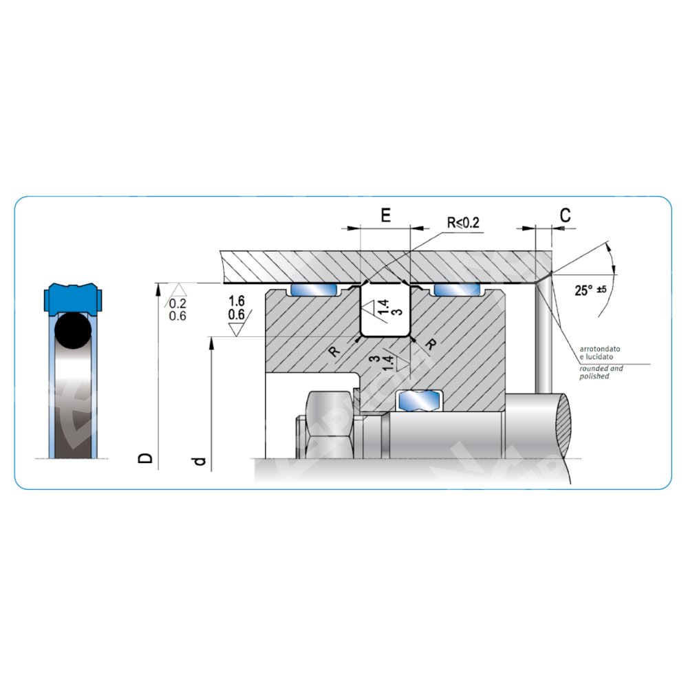 Уплотнение поршня PSO 15-10,1-2,2 (PSO 0150 0101 022 DN) до 400 Bar