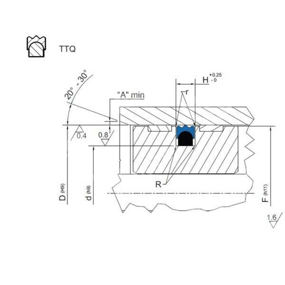 Уплотнение поршня TTQ 110 (110-94,5-6,3)