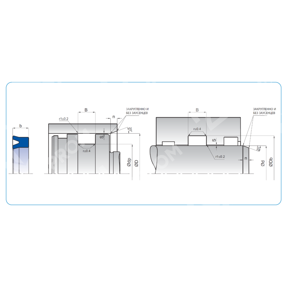 Манжета K21 30-36-3/3,5 (K21-030/16 NBR)