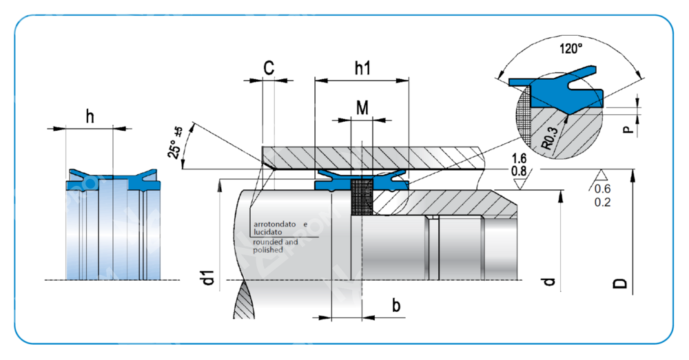 Уплотнение поршня MPS 100-90-7/12 (MPS 1000 0900 070 120 B0)