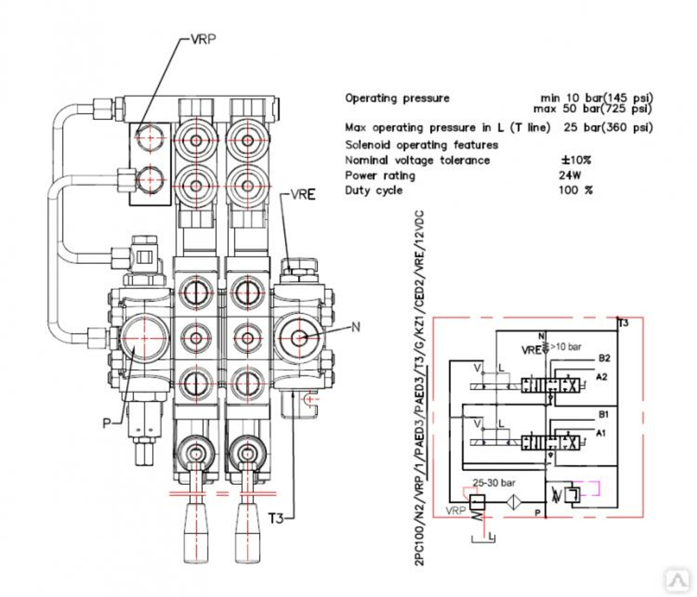 Гидрораспределитель 2PC100-VRP-N2