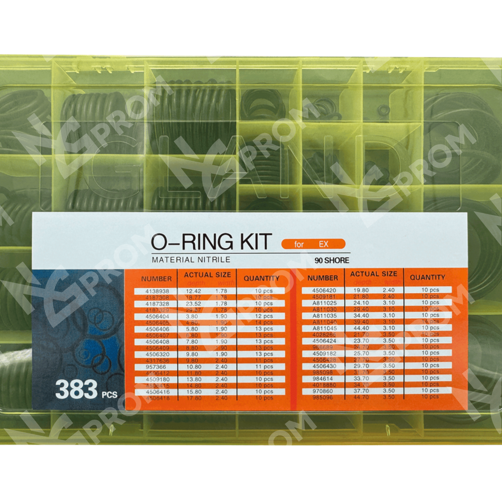 Набор уплотнительных колец O-Ring NBR90 383 шт для Hitachi