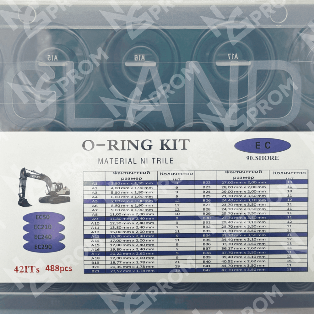 Набор уплотнительных колец O-Ring NBR90 488 шт для Volvo