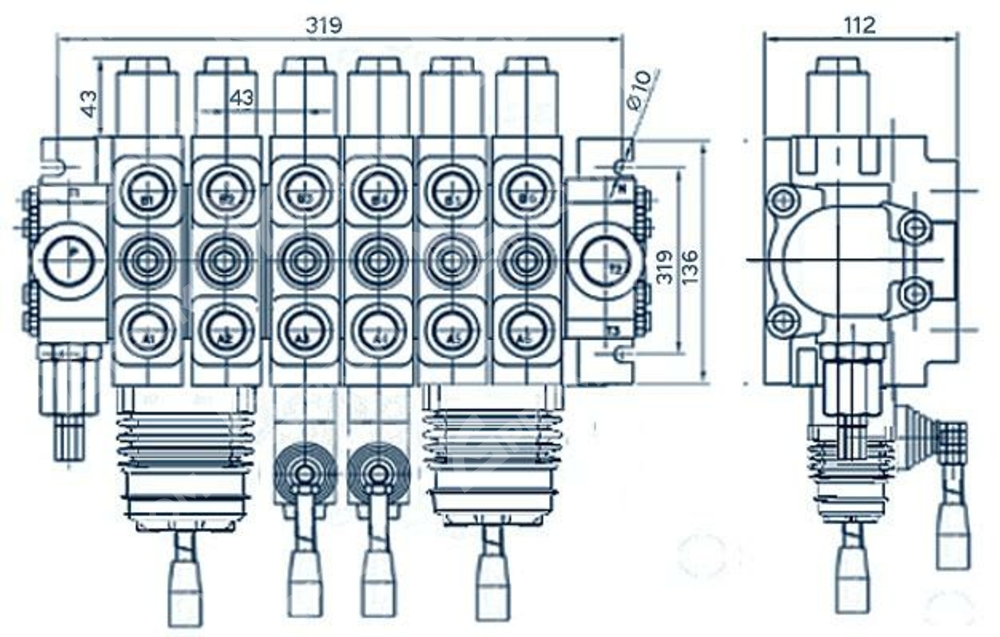 Гидрораспределитель N2/A1A1(ju+3)/A1/A1/A1A(ju+3)T2/G2KZ1