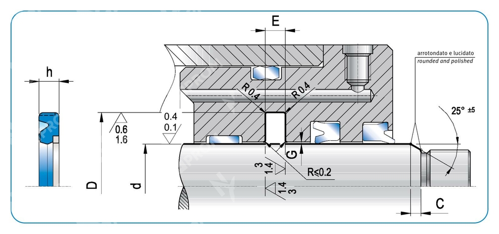 Буфферное уплотнение RBR 55-70,5-6,3 (RBR 0550 0705 063 CL)