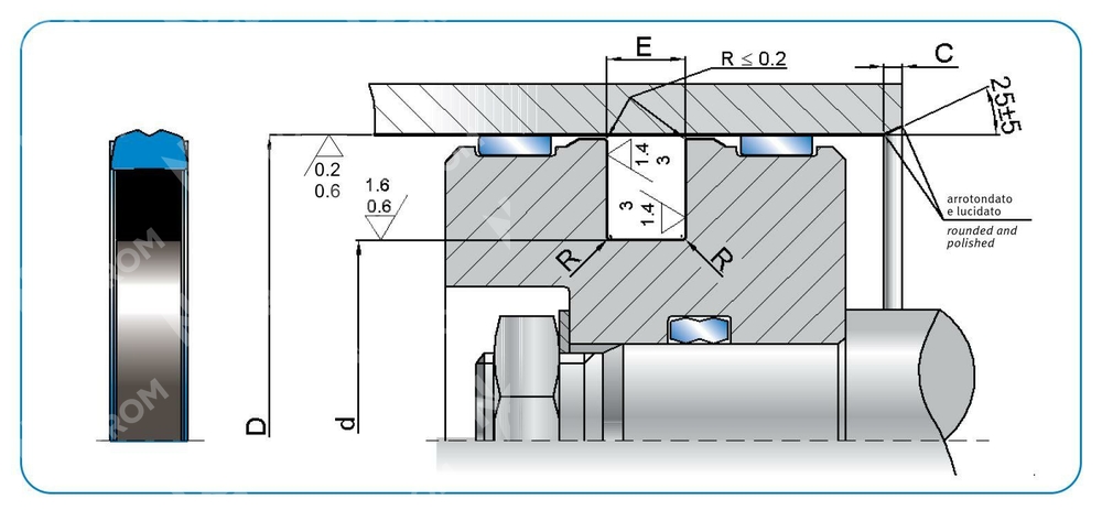 Уплотнение поршня PSQ 105-89,5-6,3 (PSQ 1050 0895 063 CN)