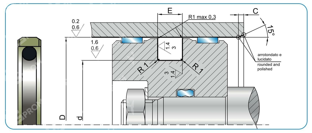 Уплотнение поршня TPD 25-20,1-2,2 (TPD 0250 0201 022 TN)