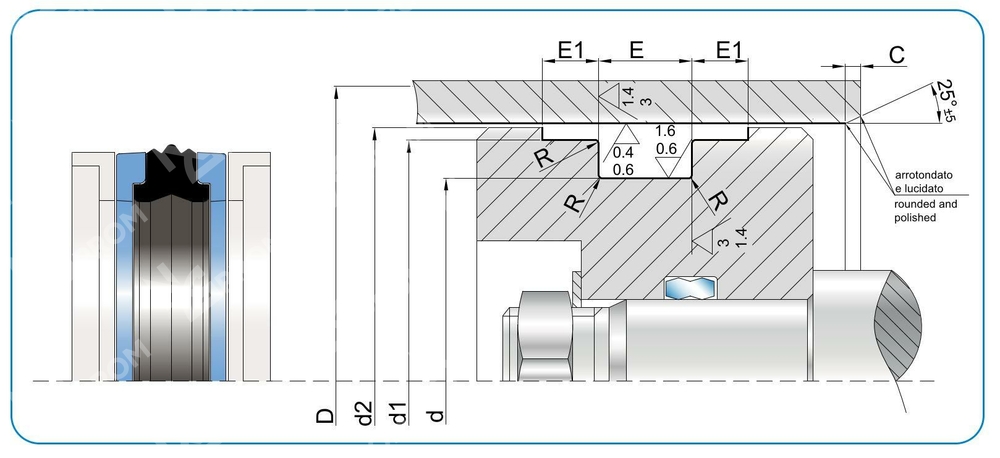 Уплотнение поршня KDSA 80-66-22,5/5,2 (KDSA 0800 0660 225 CX)