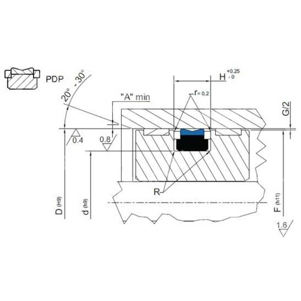 Уплотнение поршня PDP 143 (290-270-16)