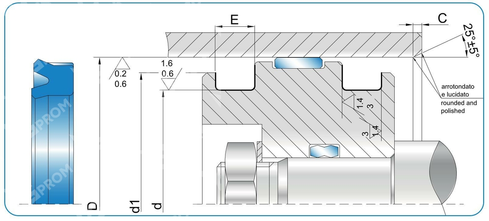Манжета PSA 105-125-12/13 (PSA 1250 1050 120 C0)