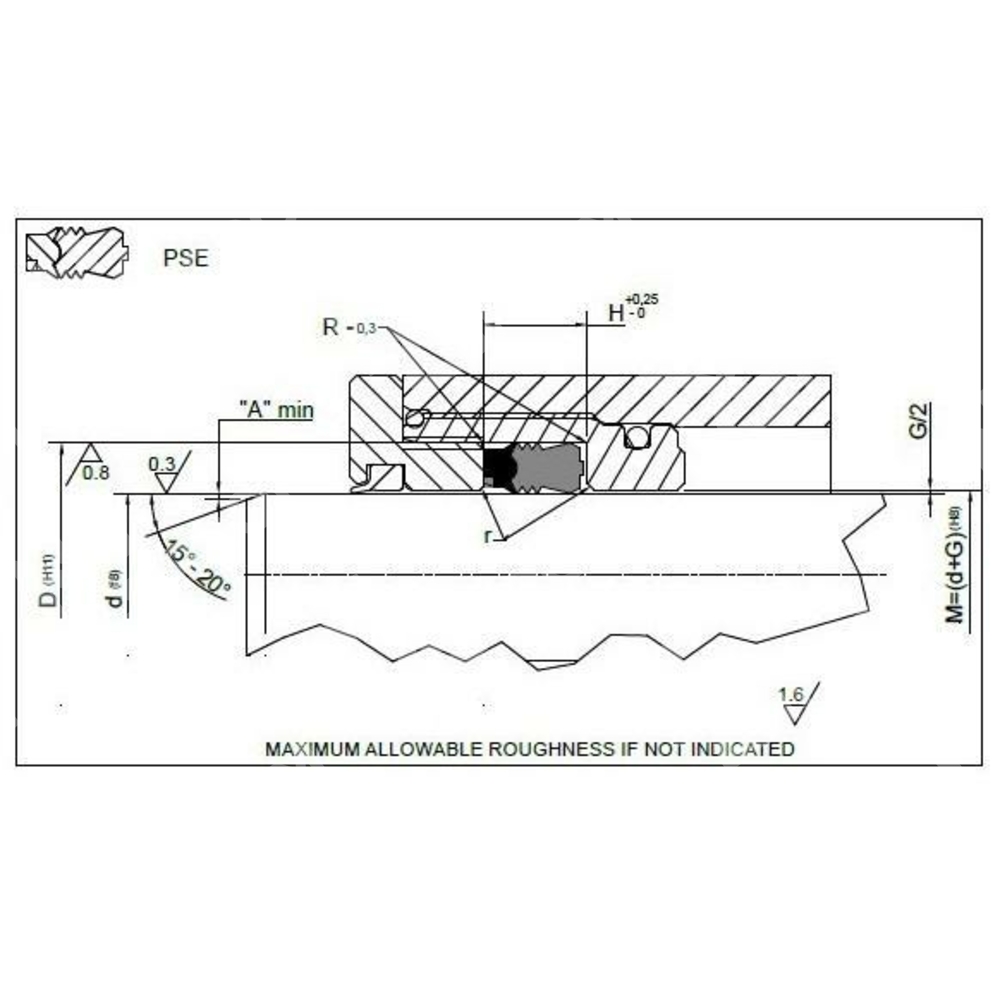 Уплотнение штока PSE 741 (75-95-28)