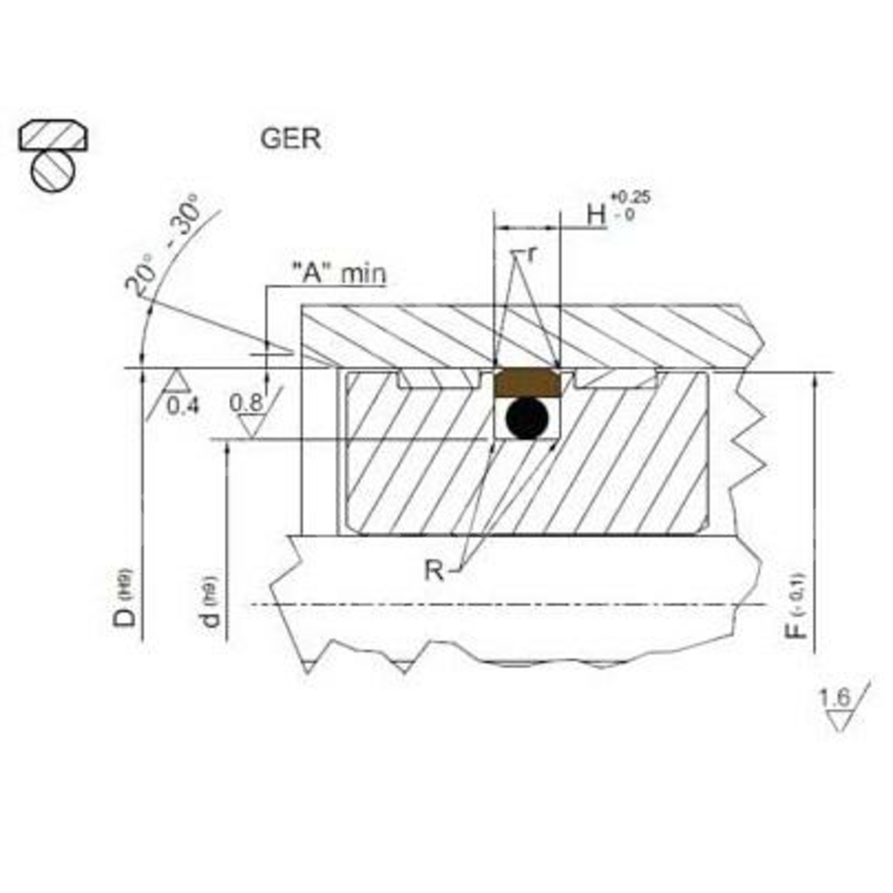 Уплотнение поршня GER 0550/1 (55-39,5-6,3)